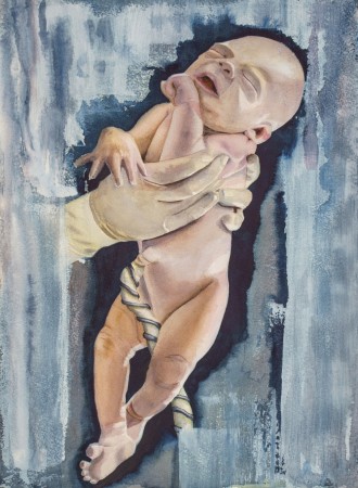 Behind the veil inkl sort ramme med kunst glass